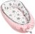 Solvera_Ltd Babynest 2seitig Kokon MINKY+100% Baumwolle Babybett Nestchen für Neugeborene Kuschelnest Weiches und sicheres Baby-Reisebett (50×90)…