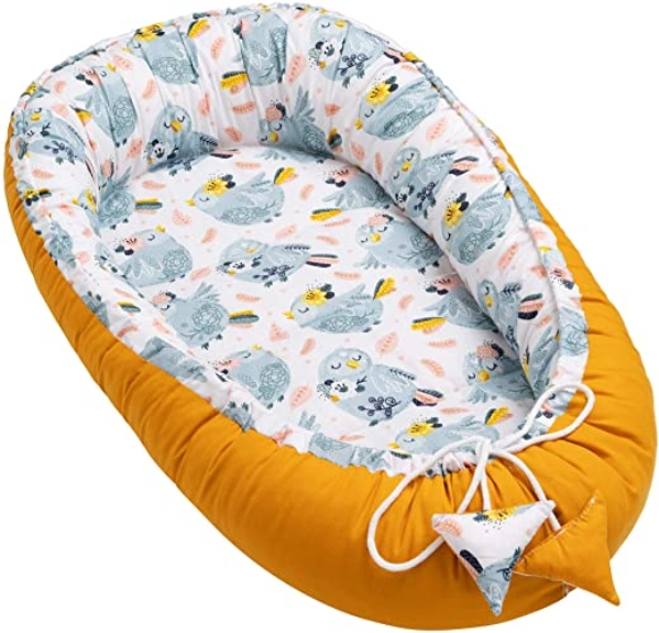 Solvera_Ltd Babynest 2seitig Kokon öko Babybett Nestchen für Neugeborene 100% Baumwolle Kuschelnest Weiches und sicheres Baby-Reisebett mit Einer…