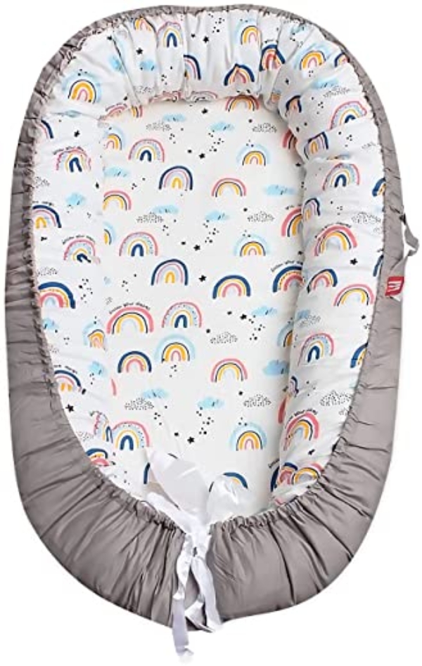 SONARIN Babynest babynestchen 100% Baumwolle,multifunktionales Kuschelnest für Babys,hypoallergen, mit Kissen, tragbar,Nestchen Reisebett für Babys…