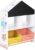 SONGMICS Bücherregal, Standregal, Aufbewahrungsregal mit schwarzer Tafel, multifunktionale Aufbewahrungsboxen, Ablage, weiß, schwarz, orange und…