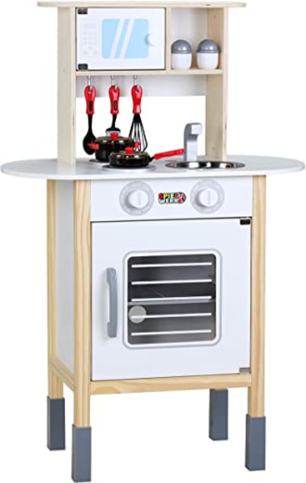 Spielzeugküche Spielküche Kinderküche Happy Kitchen 35 Teile Zubehör Holzküche Lichteffekt Kinder Spielzeug Lernspiel