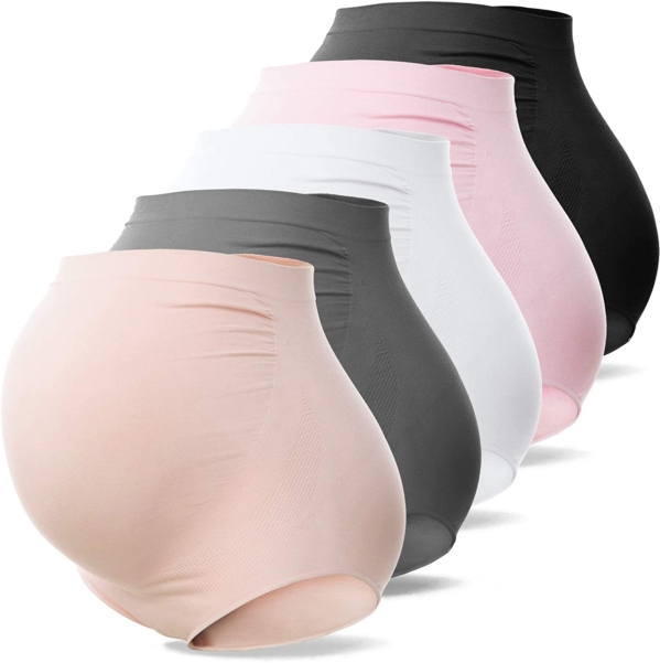 SUNNYBUY Damen Umstandsmode Hohe Taille Unterwäsche Schwangerschaft Nahtlos Weich Hipster Panties Over Bump