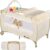 tectake Kinder Reisebett höhenverstellbar mit Wickelauflage – diverse Farben – (Beige | Nr. 400467)