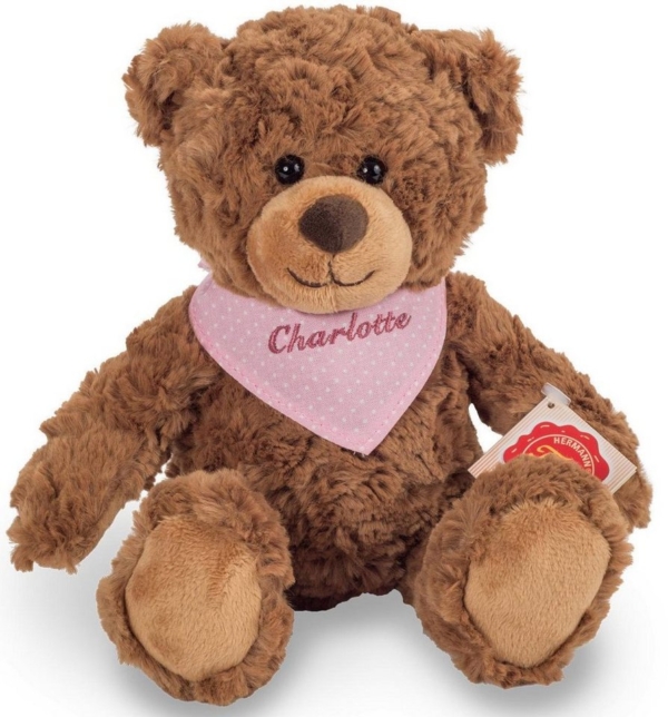 Teddy Hermann® Kuscheltier »Teddy braun mit rosa Halstuch, 30 cm«, mit individueller Bestickung