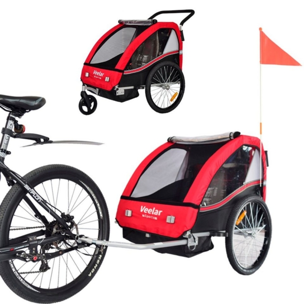 TIGGO Fahrradkinderanhänger »Veelar Sports 2 in 1 Kinderanhänger Fahrradanhänger Anhänger mit Jogger Set«