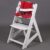 TIGGO Hochstuhl mitwachsend – Treppenhochstuhl – Buchenholz – Kinderhochstuhl ab 6 Monaten bis 10 Jahre 32110-01 weiss/rot