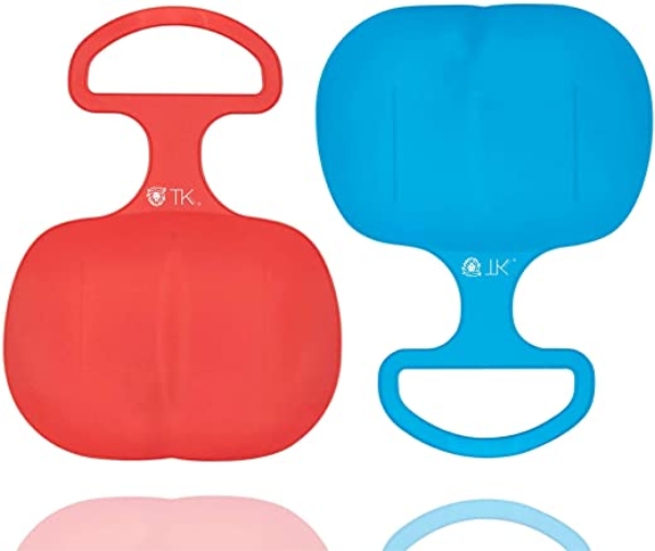 TK Gruppe Timo Klingler 2er Set Schlitten Bob blau & rot – für Kinder zum Porutschen & Schlittenfahren (2X)