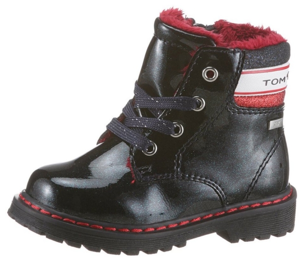 TOM TAILOR Schnürboots in glitzernder Optik
