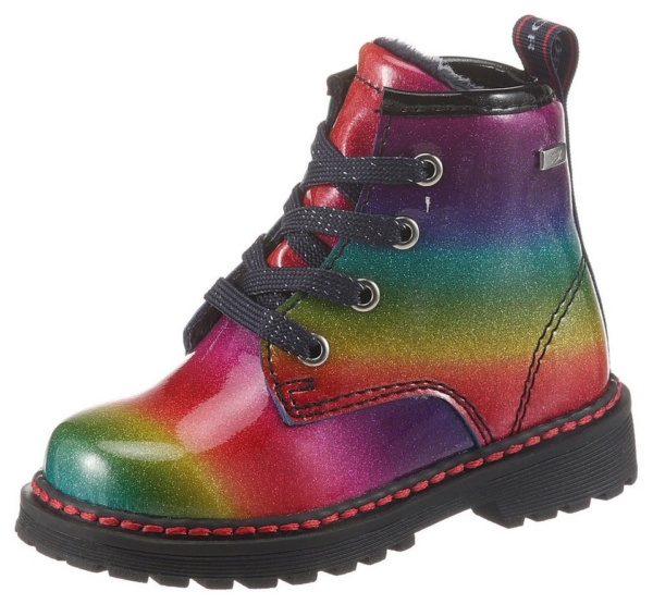 TOM TAILOR Schnürboots in Regenbogenfarben