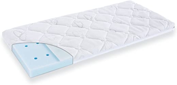 Träumeland Babymatratze Brise Exclusiv 43x80x6cm / Kindermatratze für Beistellbett Dicke 6 cm/belüftete Kaltschaummatratze/Matratze für Wiege,…