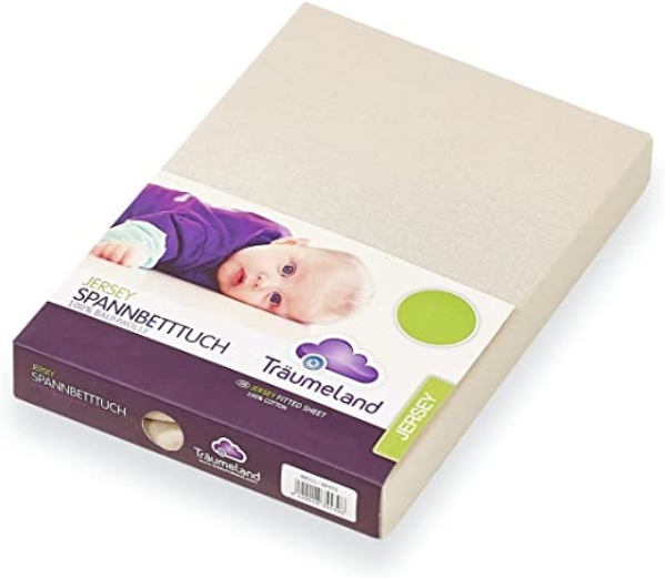 Träumeland Spannbetttuch Jersey, beige, 40 x 90 cm