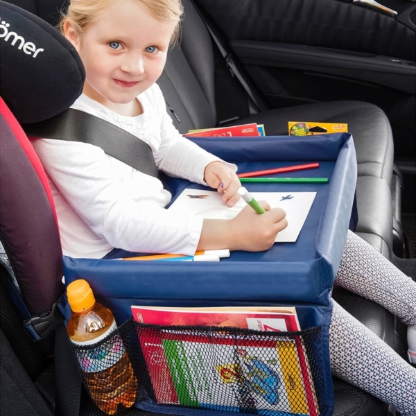 TRI Auto-Kindertisch, Autotisch für Kindersitz, Kindertisch klappbar, für Kinder, Rücksitz, 40x26x4,5 cm, faltbar