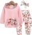 trudge 3 Stück Babykleidung Set Neugeborenes Kleinkind Baby Mädchen Langarm Floral Hoodie Sweatshirt+ Hose+ Bogen Stirnband Outfits Warme Kleidung…