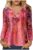 Tshirt Damen Rundhals Shirt Blumen Bedruckt mit Langen Ärmeln V-Ausschnitt Freizeit T-Shirts Tops Bluse Pullover Top