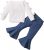 TT- Babykleidung Mädchen(6 Monate -4 Jahre) Neugeborenen Kleidung Set Baby Kleinkind Outfit Langarm Rundhals Pullover + Blumen Jean Hose Babyset…