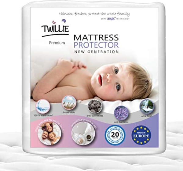Twillie – Matratzenschoner 70 x 140 cm Wasserdicht – Matratzen-Topper zertifiert Oeko-TEX® Aegis® – Atmungsaktive Matratzenauflage – Hygienischer…
