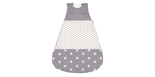 ULLENBOOM ® Babyschlafsack »Baby Sommer-Schlafsack 56/62 (0 bis 4 Monate) Graue Sterne (Made in EU)«, Mitwachsender Schlafsack für Sommer