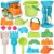 Vanplay Sandspielzeug Weizenstrohmaterial Sandkasten Spielzeug mit Strandspielzeug Tasche für Kinder 19 Stück