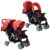 vidaXL Kinder-Buggy »vidaXL Geschwisterwagen Stahl Grau und Schwarz«