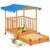 vidaXL Sandkasten »vidaXL Kinderspielhaus mit Sandkasten Tannenholz Blau UV50«