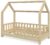 VitaliSpa Kinderbett Hausbett Wiki 70x140cm Natur Kinder Bett Holz Haus Schlafen Hausbett Spielbett Inkl. Lattenrost und Zaun Fallschutzgitter