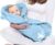 Wallaboo Einschlagdecke Fleur für Babyschale, Autokinderstitz, für Kinderwagen, Suße Blumenform, 0 – 12 Monaten, Farbe: Hell Blau
