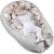 warmes Nestchen Baby 90×50 cm – Kuschelnest Neugeborene Nestchen Winter/Herbst Kokon Babynest ‎Hellgrau Minky mit Wilde Rose Motiv