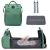 Wasserdichter Oxford Wickelrucksack,Multifunktions-Babywickeltasche Reisetasche mit 1 Wickelauflage und 2 Kinderwagengurten für Mama und Papa-grün