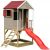 Wendi Toys M7 Spielturm mit Rutsche Kinder | Rot Gartenhaus aus Holz mit Sandkasten und Tafel | Multifunktionales Baby Spielhaus Garten ab 3 Jahre…