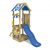 Wickey Spielturm »Klettergerüst FunkyFlyer mit blauer Rutsche, Kletterturm mit Sandkasten, Leiter & Spiel-Zubehör«