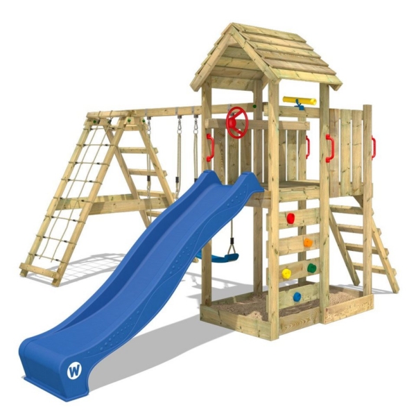 Wickey Spielturm »Klettergerüst RocketFlyer mit Schaukel & Rutsche, Kletterturm mit Sandkasten, Leiter & Spiel-Zubehör«