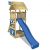Wickey Spielturm »Klettergerüst Smart Club mit Holzdach und blauer Rutsche, Kletterturm mit Sandkasten, Leiter & Spiel-Zubehör«
