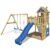 Wickey Spielturm »Klettergerüst Smart Lodge 120 mit Schaukel & Rutsche, Baumhaus mit Sandkasten, Kletterleiter & Spiel-Zubehör«