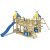 Wickey Spielturm »Ritterburg Smart King mit Schaukel & blauer Rutsche, Spielhaus mit Sandkasten, Kletterleiter & Spiel-Zubehör«