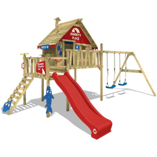 Wickey Spielturm »WICKEY Spielturm Klettergerüst Smart Bay mit Schaukel & Rutsche, Stelzenhaus mit Kletterleiter & Spiel-Zubehör«