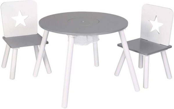 Woltu Kindersitzgruppe, Kindersitzgruppe Tisch-Set mit Stauraum aus Kiefernholz