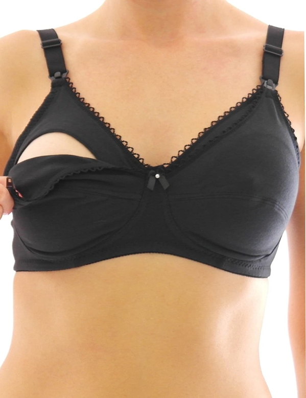 yeset Still-BH Clip ohne Bügel Umstands-Mode Baumwolle schwarz