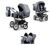 ZWILLINGS- UND GESCHWISTERWAGEN“DUET“ MEGASET: INKL. 2 x AUTOKINDERSITZE, BEWEGLICHEN VORDERRÄDERN UND MEGA ZUBEHÖR – IN FARBE (D-005)…