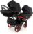 ZWILLINGSKINDERWAGEN GESCHWISTERWAGEN ZWILLINGSBUGGY TWIN JUNAMA DUO SLIM INDIVIDUAL (01. Schwarz-Rot, 3IN1)